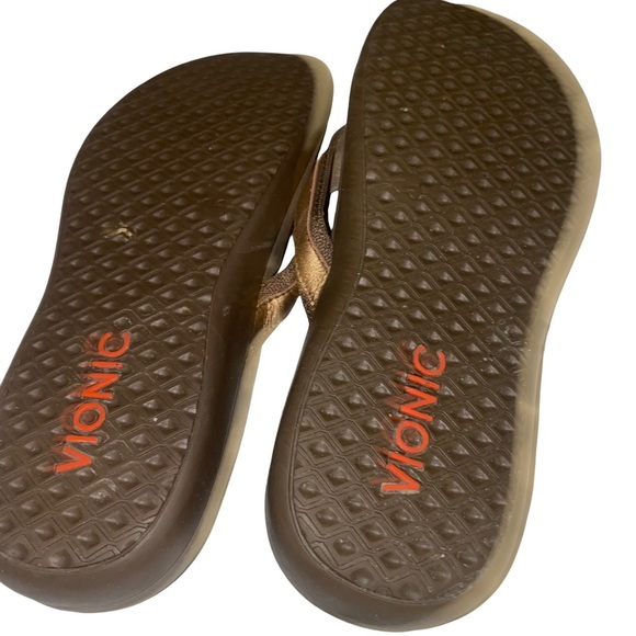 VIONIC Tide perf light bronze Sandals flip flops size 7 - Picture 3 of 4